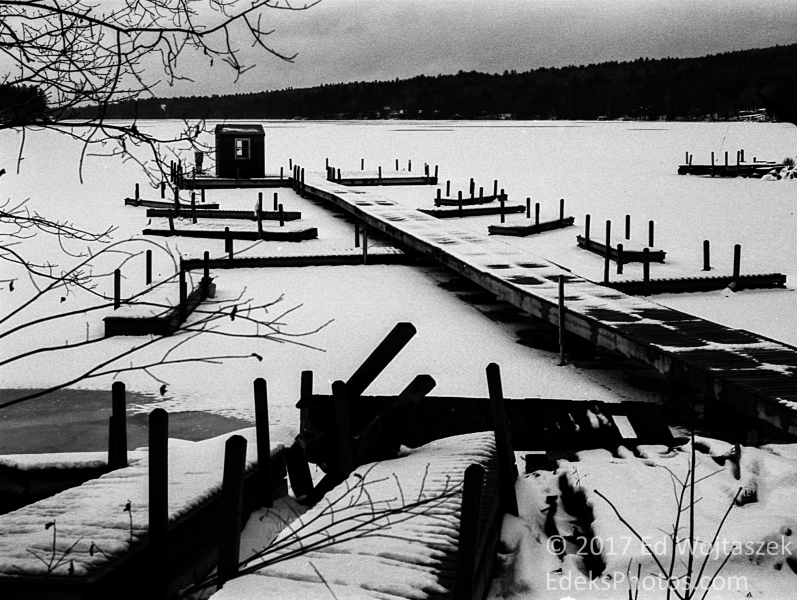 Frozen Docks on Lake Sunapee